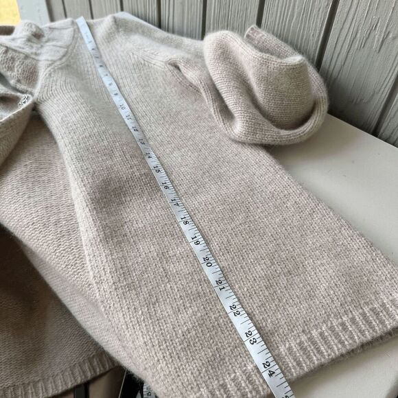 Sarah Spencer Lambswool Angora Cardigan Cable Collar Beige Button Sweater S - Picture 11 of 11